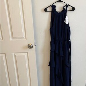 Elegant Navy Blue Sleeveless Dress New with Tags